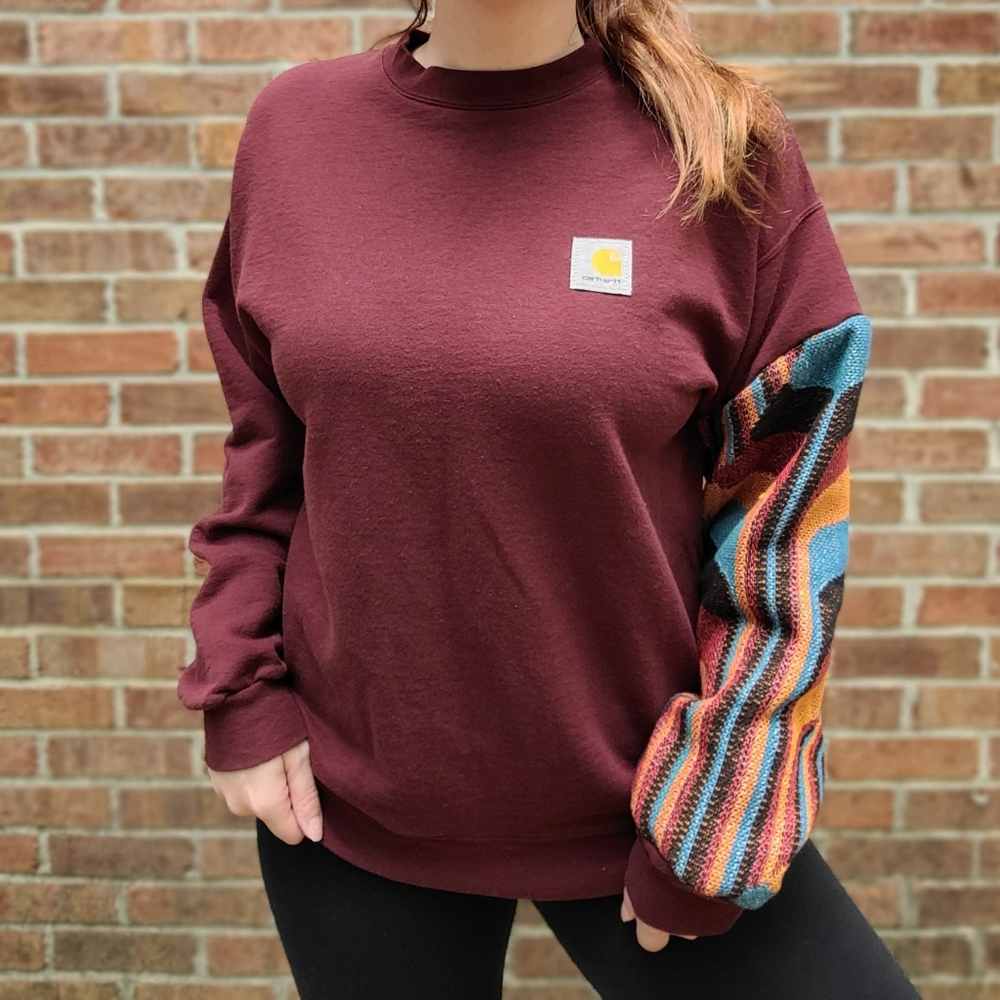 Crewneck with tapestry sleeve/carhartt patch - Picture 2 of 4